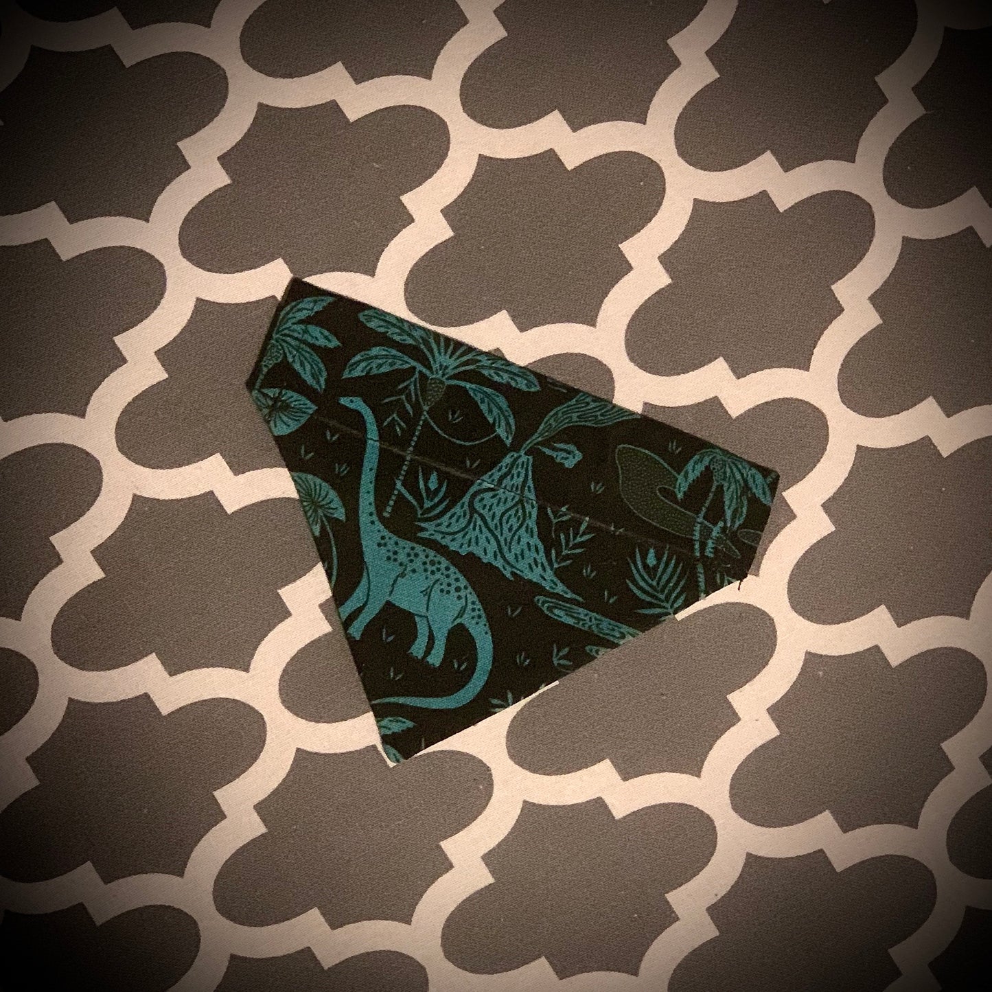 Teal Dinosaurs Over The Collar Pet Bandana | Dinosaur Print