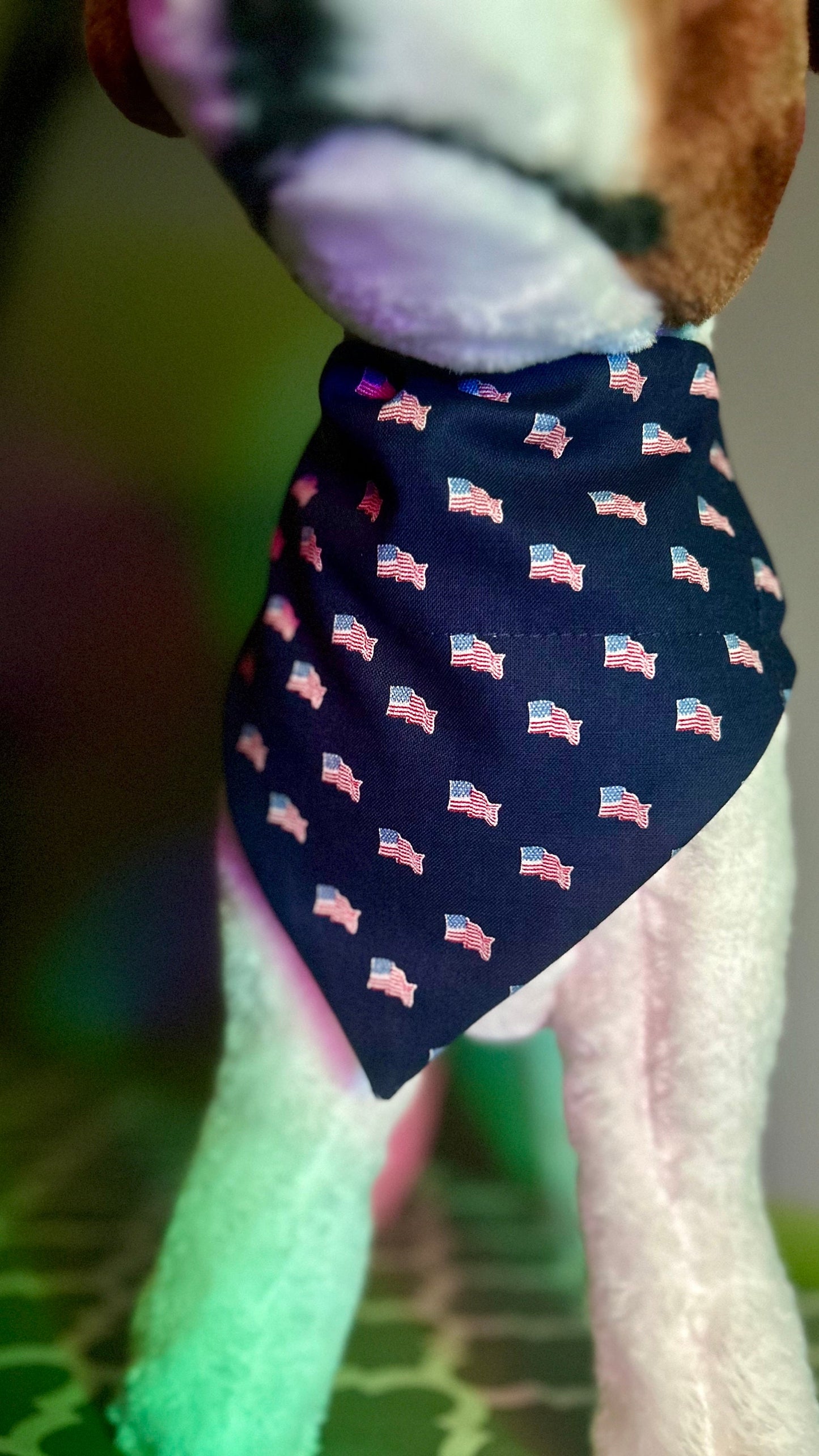 Flags Over the Collar Dog Bandana | Independence Day | 4th Of July | Veterans Day | Memorial Day