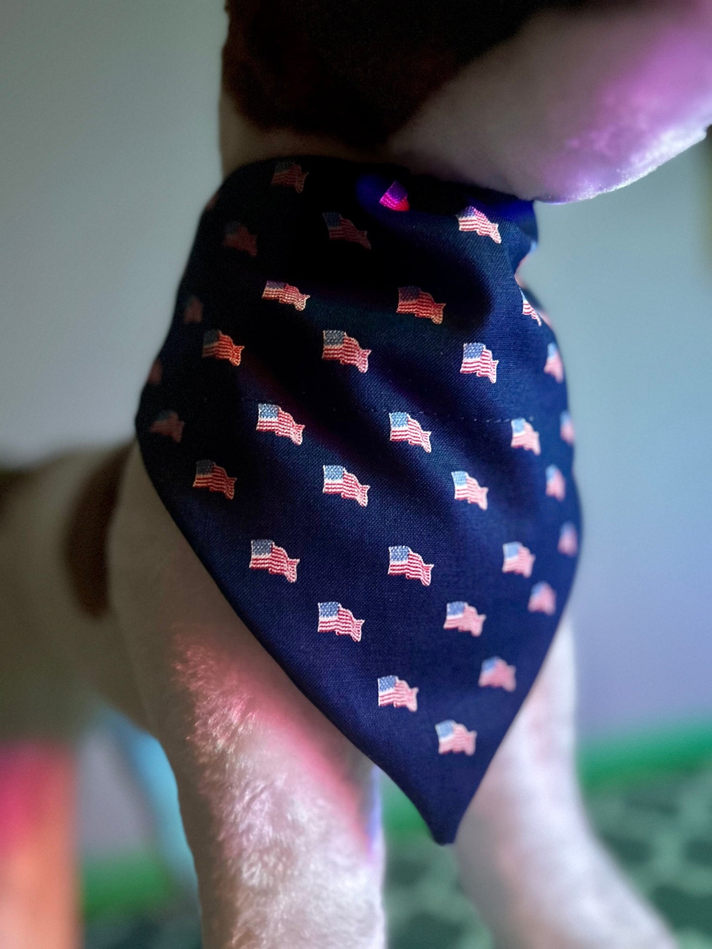 Flags Over the Collar Dog Bandana | Independence Day | 4th Of July | Veterans Day | Memorial Day