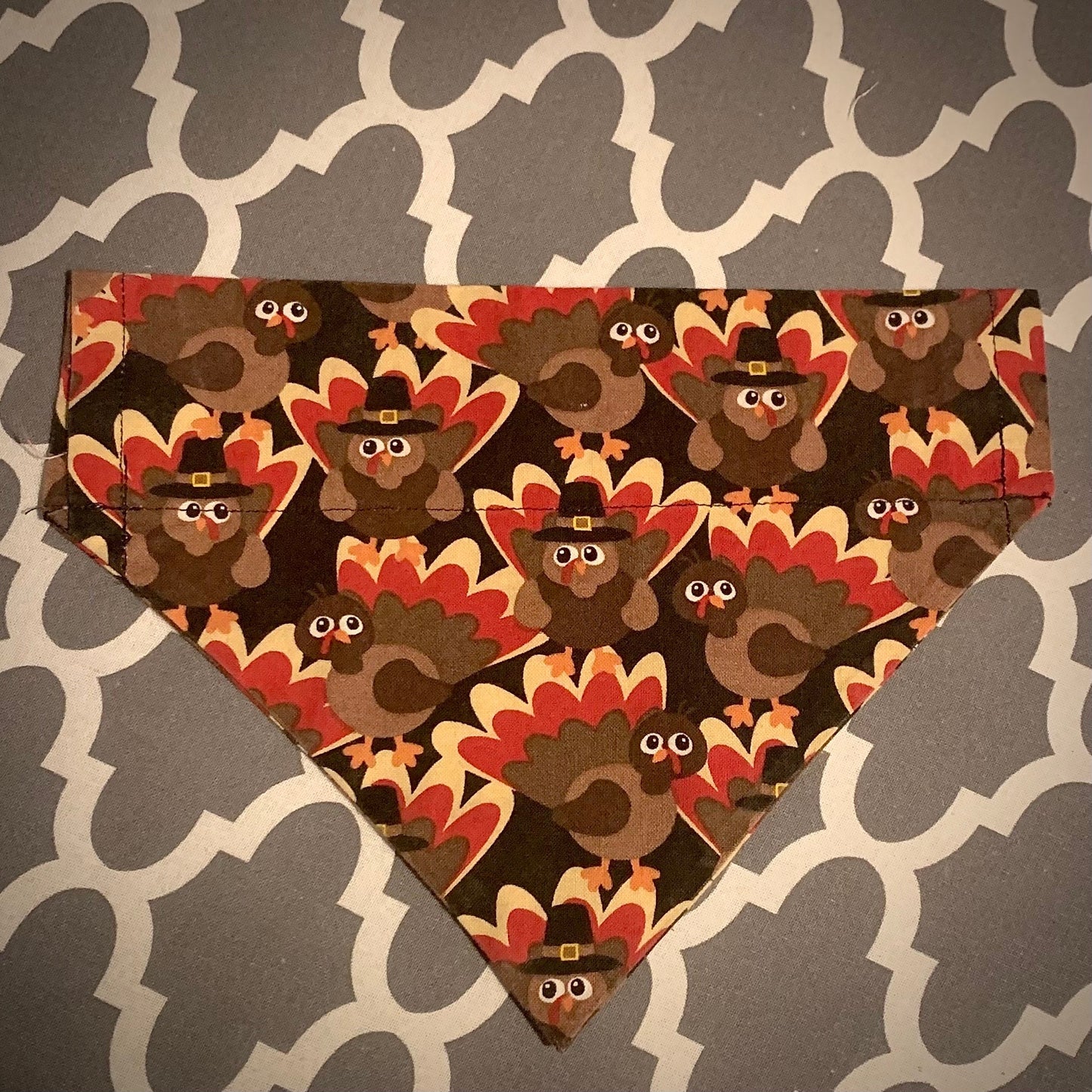 Tossed Turkeys Over The Collar Pet Bandana | Fall Dog Bandana