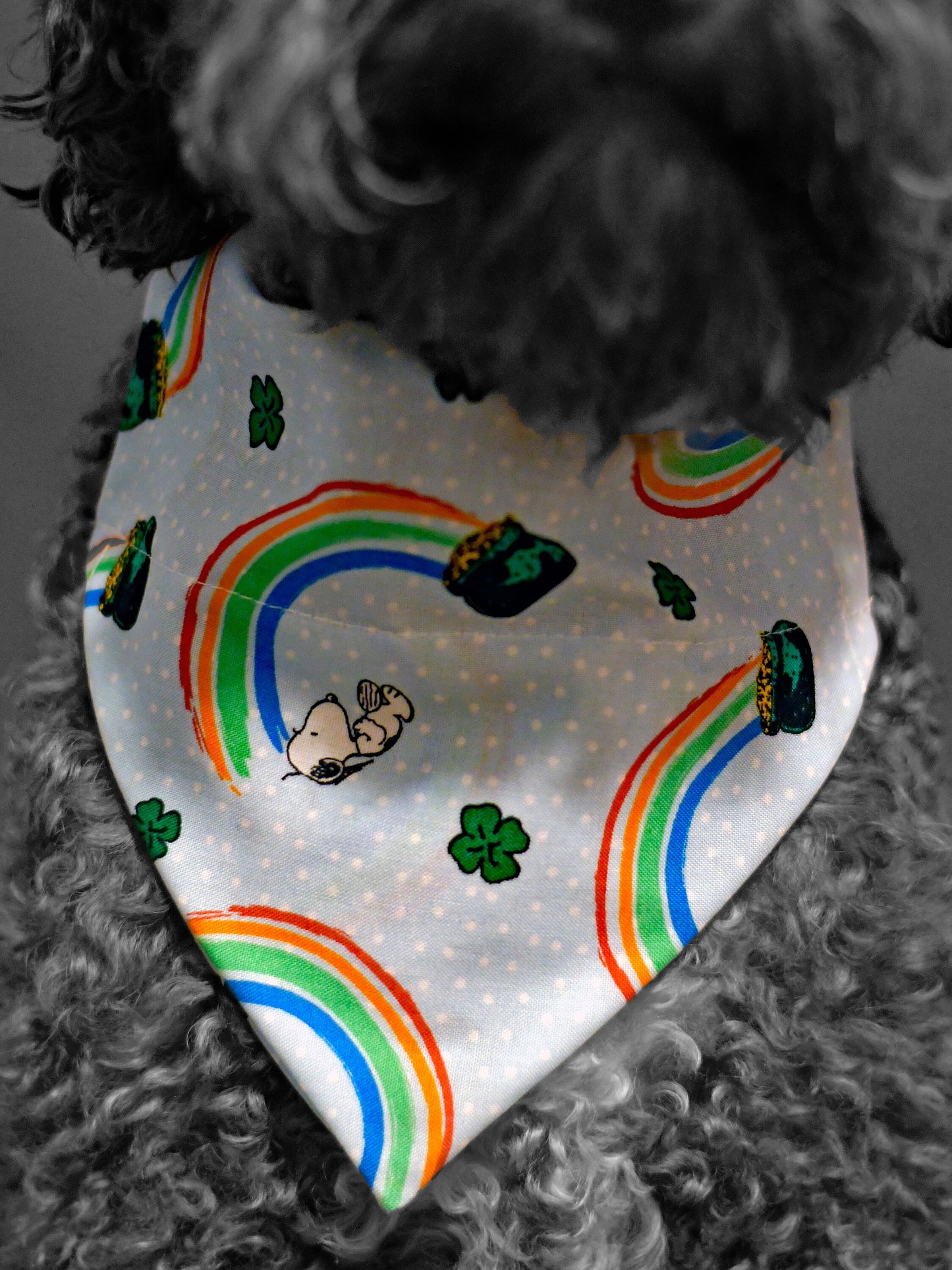 St. Patrick’s Day Snoopy Over The Collar Bandana | Dog | Cat | March | St. Patties Day | Holiday Pet Merch