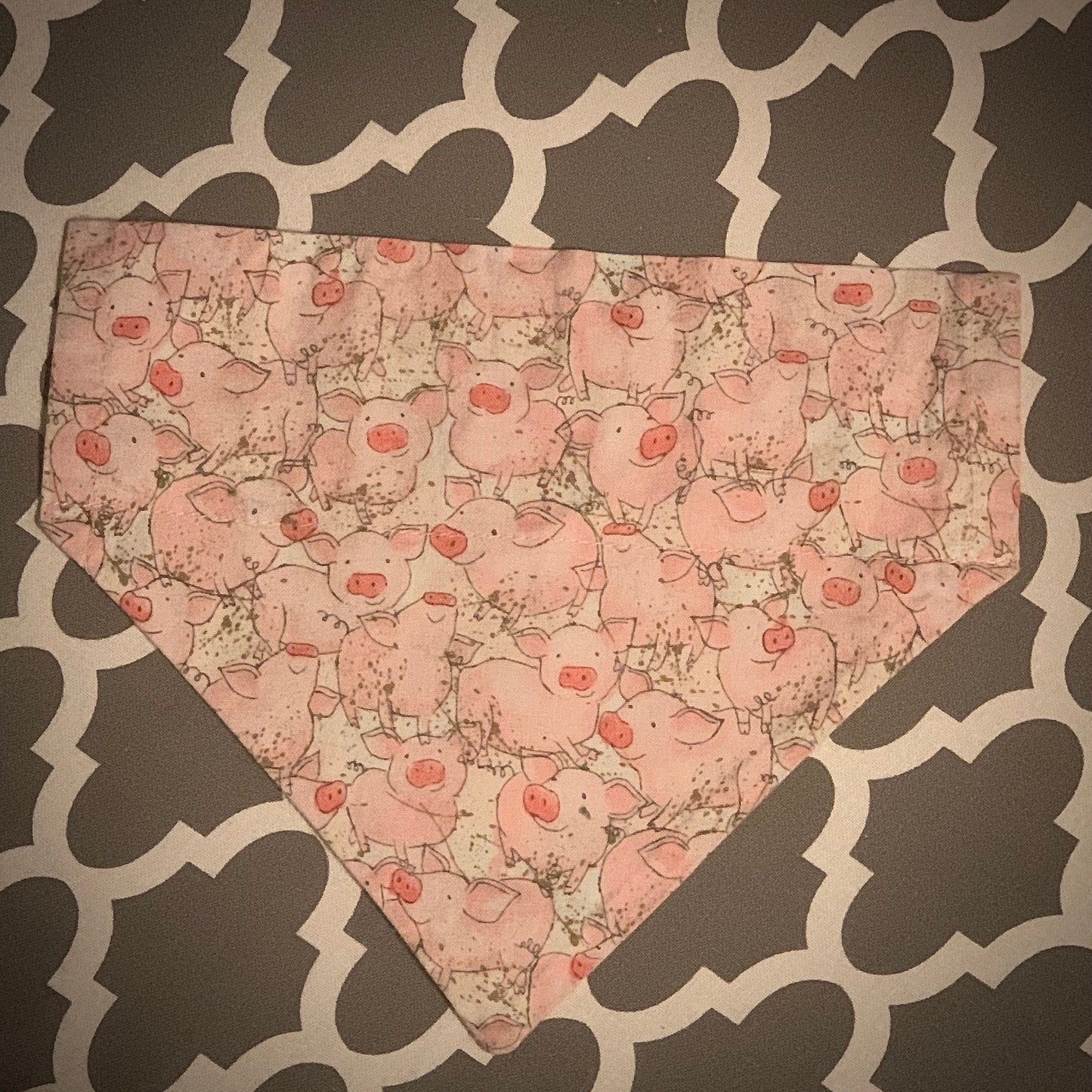 Cute Piggy Over The Collar Pet Bandana | Pink Pig Dog Scarf