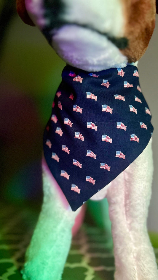 Flags Over the Collar Dog Bandana | Independence Day | 4th Of July | Veterans Day | Memorial Day