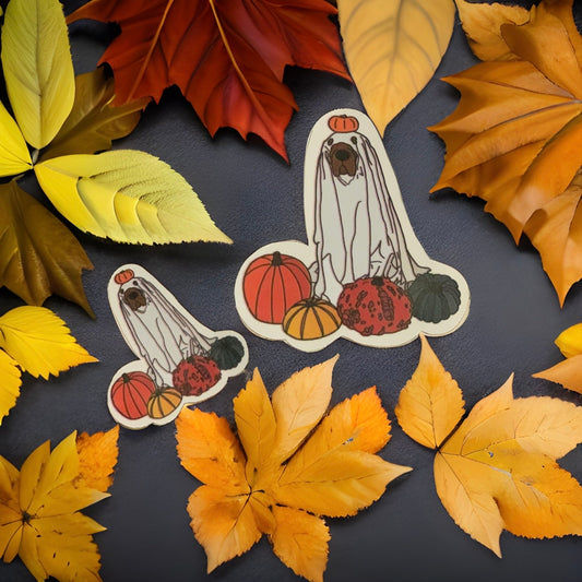Ghost Dog Sticker | Easy Peel | Halloween Dogs | Gift For Dog Moms